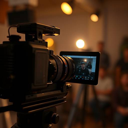 Imagem do curso de Storytelling para Vídeo, mostrando um roteiro e uma câmera.